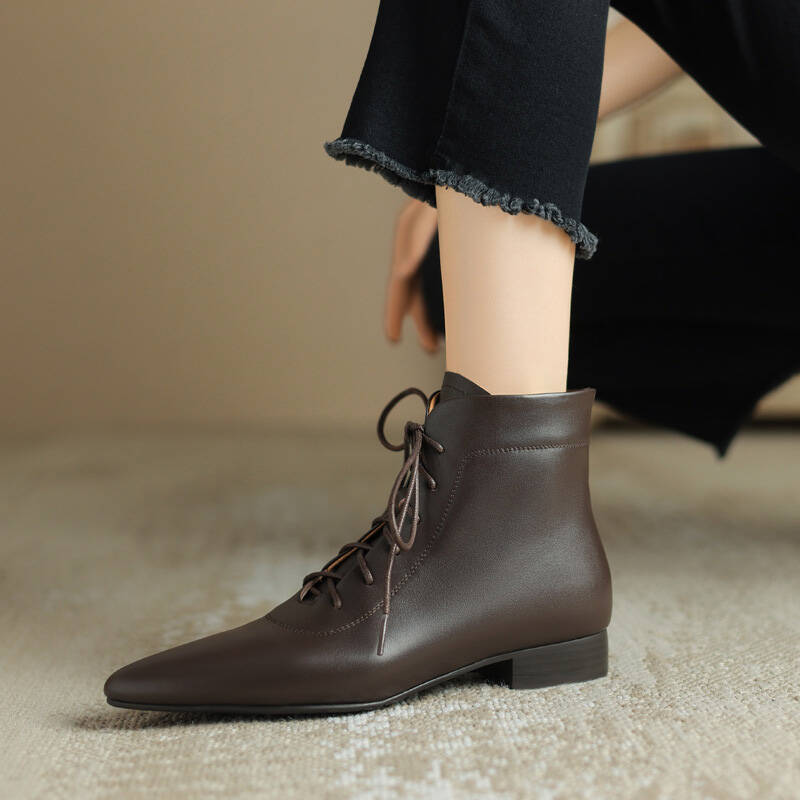 CHIKO Iris Pointy Toe Block Heels Ankle Boots