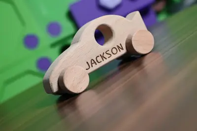 Wooden Toy Race Car - Personalized - Handmade Montessori Toy