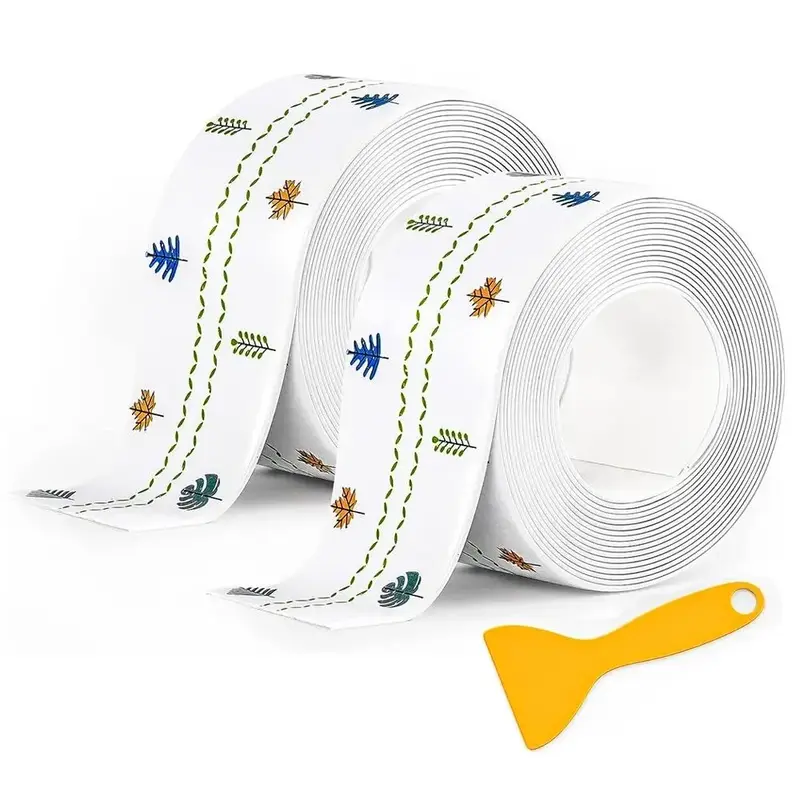 2 Rolls Self Adhesive Bathroom Sealing Strip, Waterproof Tape For Bathtub Toilet, Shower, Wall Corner, Kitchen