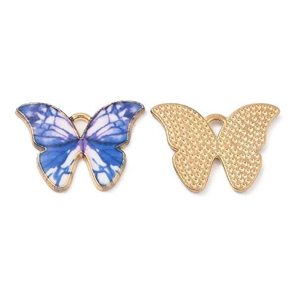 Light Gold Tone Alloy Enamel Pendants