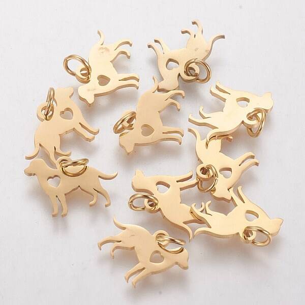 304 Stainless Steel Puppy Pendants