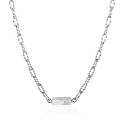 Stainless Steel Natural Howlite Necklaces for Women