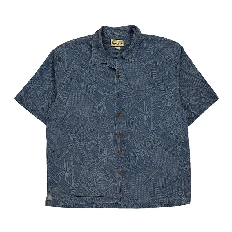 Jamaica Jaxx Hawaiian Shirt - XL Blue Silk