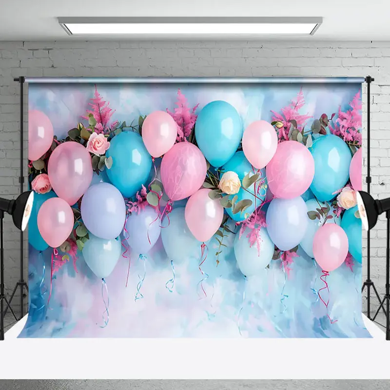 Aperturee Colorful Balloons Fine Art Wall Cake Smash Backdrop, 3X2FT(1MX0.6M), 14 USD, birthday cake smash backdrops, NYHD1I7...