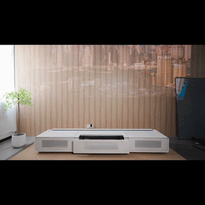 Shore Fully-Assembled Modern Matte TV Stand for UST Projector