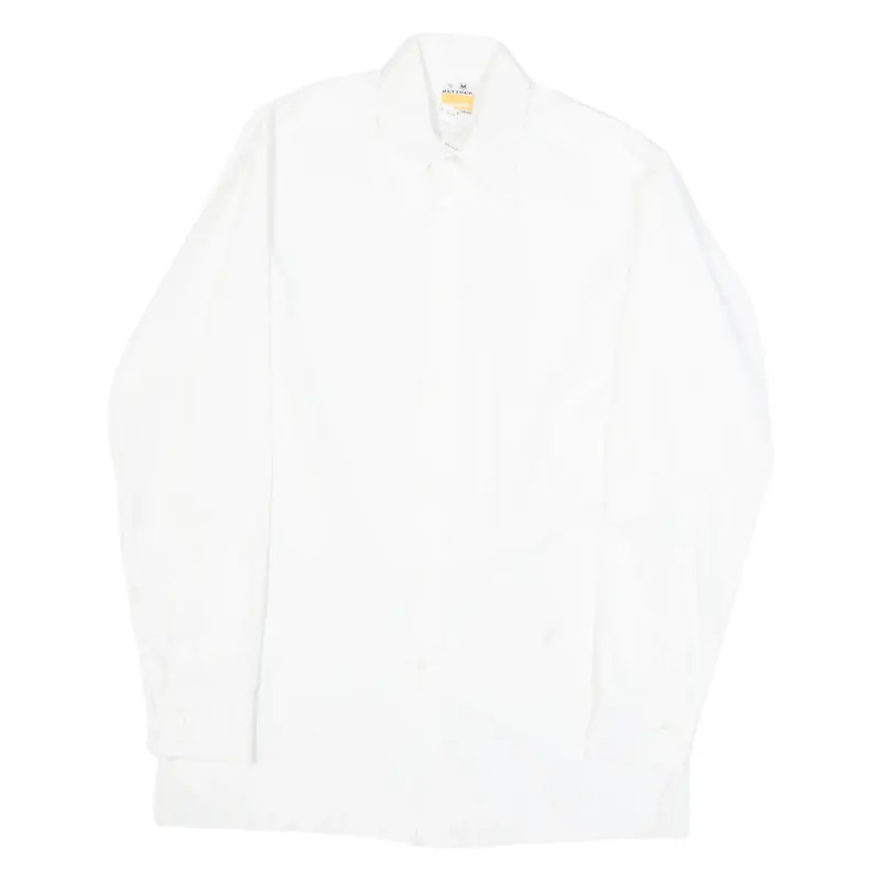 METZGER Mens Plain Shirt White Long Sleeve M