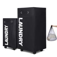 30'' Pro+ Foldable Slim Laundry Basket with Stand and Wheels, Waterproof Tall Thin Hamper for Dirty Clothes, Rolling Organize...