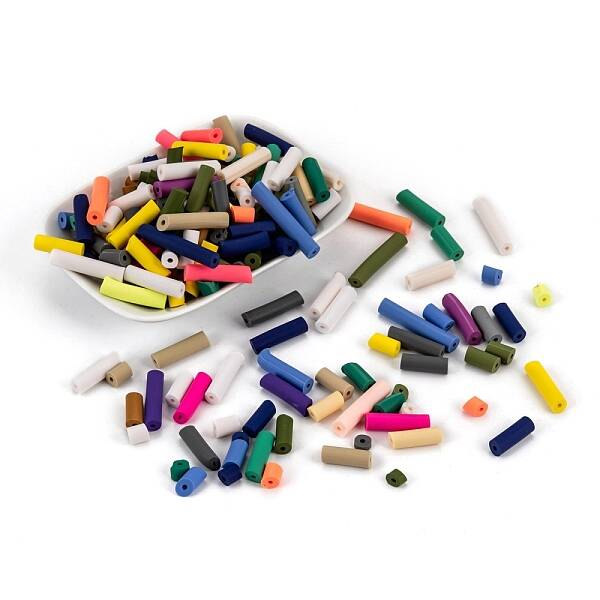Handmade Polymer Clay Tube Beads