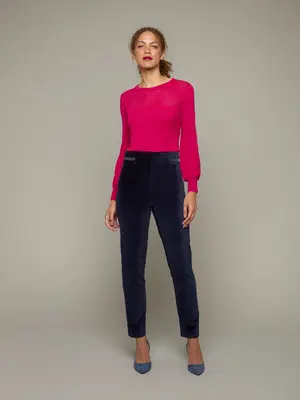 FREESIA | Cotton-Silk Knit Top | Color: Raspberry | Size: XS