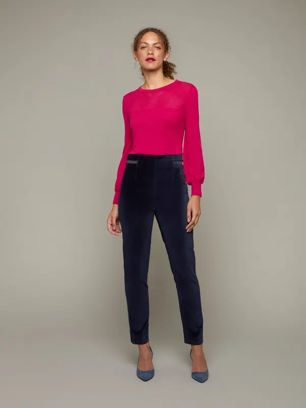 FREESIA | Cotton-Silk Knit Top | Color: Raspberry | Size: XS