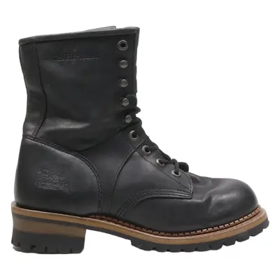 CATERPILLAR Lace-Up Boots Black Leather Womens UK 6