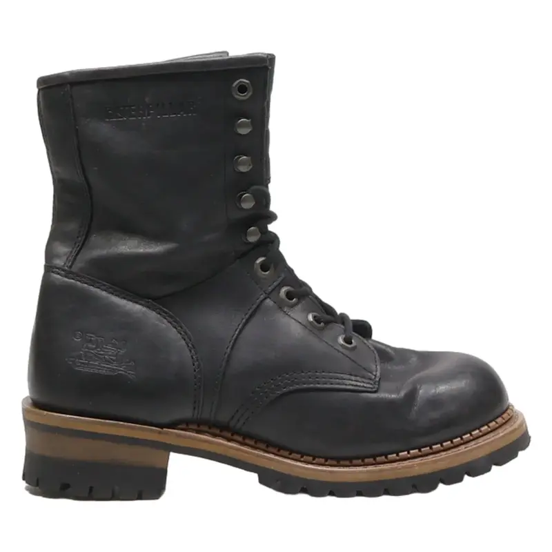 CATERPILLAR Lace-Up Boots Black Leather Womens UK 6