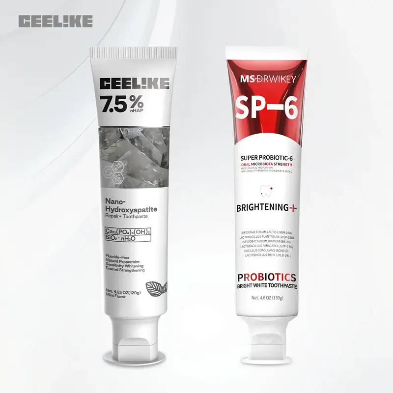 CEELIKE Red SP-6 Super Probiotic Toothpaste & Hydroxyapatite Toothpaste Set – Repairs Teeth, Freshens Breath, and Enhances ...