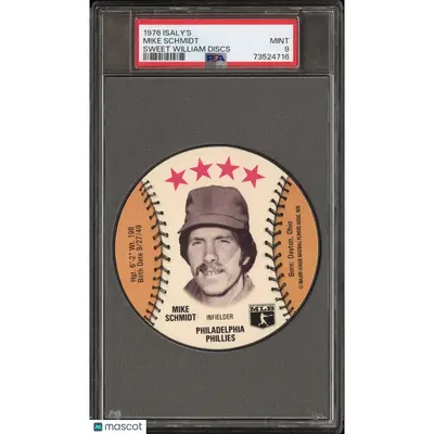 Mike Schmidt PSA 1976 Isaly'S Sweet William Disc Baseball 9 73524716