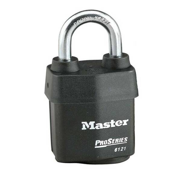 Master Lock Pro Series Weather Tough Padlock Covered Laminated Steel, 5-Pin, Without Cylinder, Body Width: 2-1/8 (54Mm), Sha...