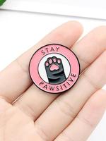 Unisex Cute Letter & Cat Paw Design Brooch, Trendy Novelty Clothes Brooch, Chic All-match Clothes Accessories As Gift for Fri...