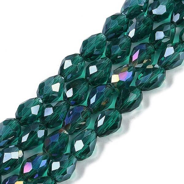Transparent Electroplate Glass Beads Strands
