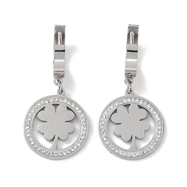 304 Stainless Steel Rhinestone Dangle Earrings