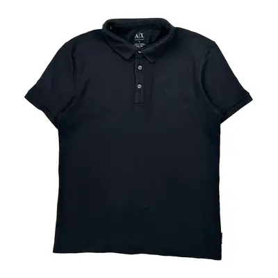 Armani Exchange Slim Fit Polo Shirt - Medium Black Cotton
