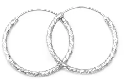 Beneto Amazing Round Silver Earrings AGUC350 - Diameter: 1.6 cm