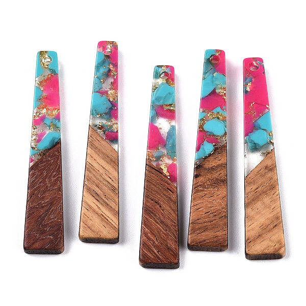 Transparent Resin & Walnut Wood Pendants