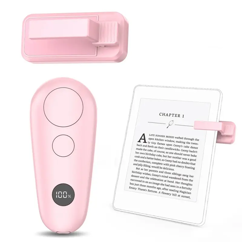 Remote Control Page Turner, Rechargeable E-book Reader Remote Control Trigger, Reading Novels Page Turner Clicker for iPad Ta...