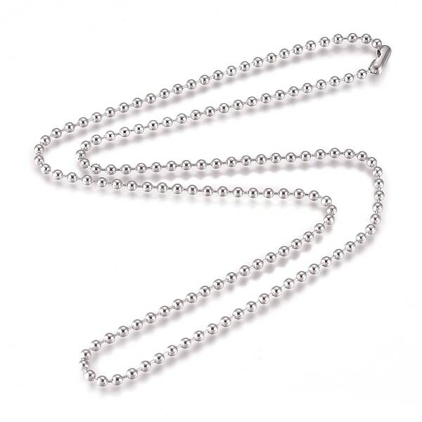 Non-Tarnish 304 Stainless Steel Ball Chain Necklace