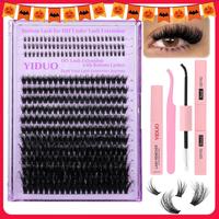 Wispy False Eyelashes, 1 Set Mixed Length Individual False Eyelashes with Tool, Eye Makeup Enhancement False Eyelashes for Wo...