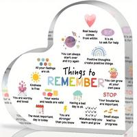 Heart Shaped Acrylic Sign, 1 Count Desktop Decoration Sign, Mental Health Decor, Perfect Gift for Social Workers, Classroom C...