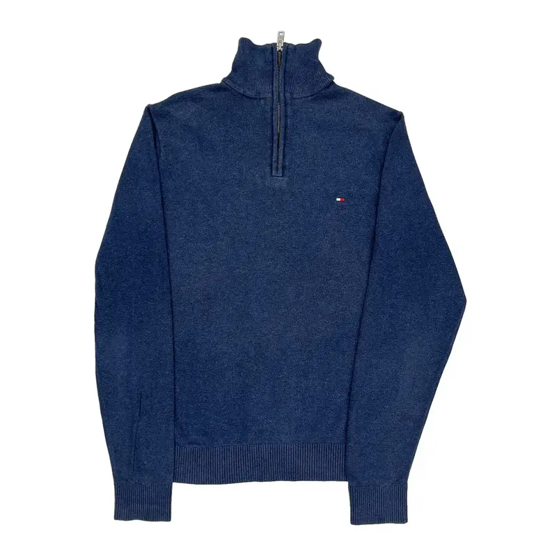 Tommy Hilfiger 1/4 Zip - Small Blue Cotton Blend