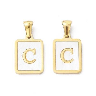 Ion Plating(IP) 304 Stainless Steel Pave Shell Pendants
