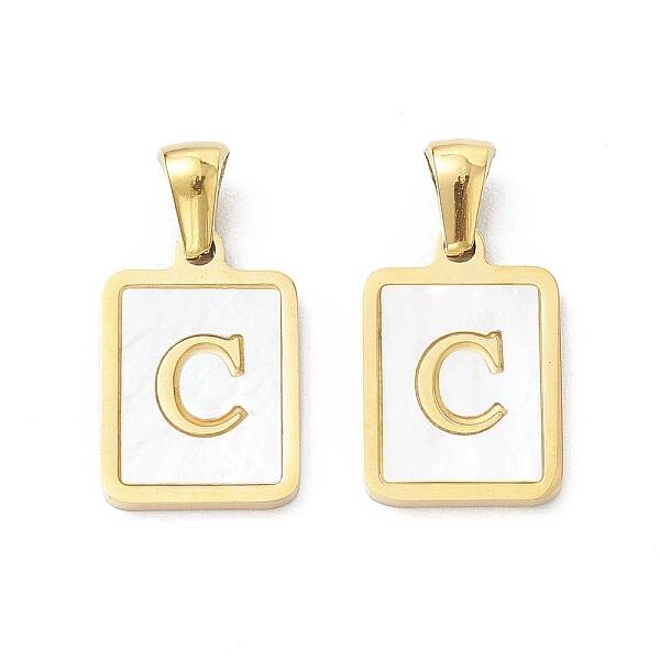Ion Plating(IP) 304 Stainless Steel Pave Shell Pendants