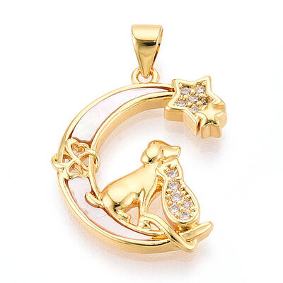 Brass Micro Pave Clear Cubic Zirconia Pendants