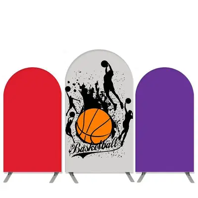 Aperturee Basketball Theme Purple Red Birthday Arch Backdrop Kit | Diy Arch Backdrop Cover | Circle Arch Backdrop Diy | Diy R...