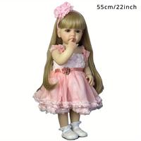 YYDOLL 55cm 22inch Reborn Baby Girl with Full Body Vinyl Lifelike Princess Toddler Newborn Doll Bebe Toy for Kids Christmas, ...