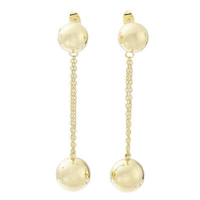 Brass Dangle Stud Earrings for Women