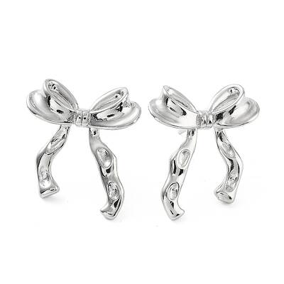 Bowknot Rack Plating Brass Studs Earrings for Women