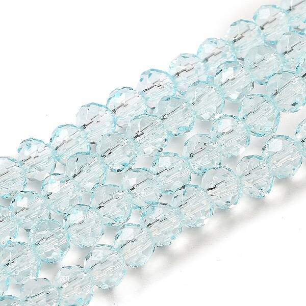 Transparent Baking Paint Glass Beads Strands