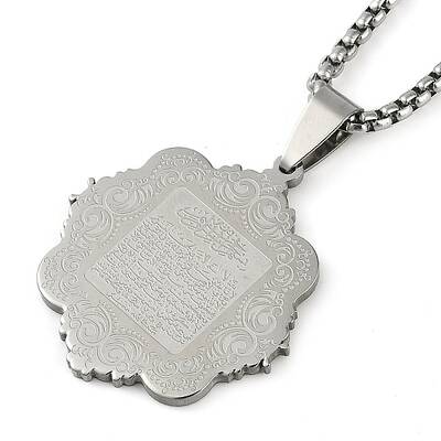 Anti-Tarnish 304 Stainless Steel Arabic Elements Flower Pendant Box Chain Necklaces