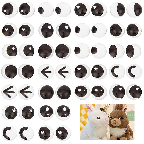 96Pcs 24 Style Glass Doll Craft Eyes Cabochons