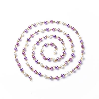 Handmade Glass Pearl Round Beaded Chains