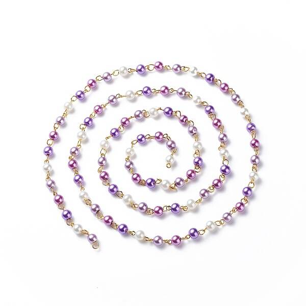 Handmade Glass Pearl Round Beaded Chains