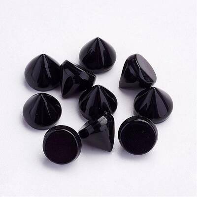 Natural Black Agate Cabochons