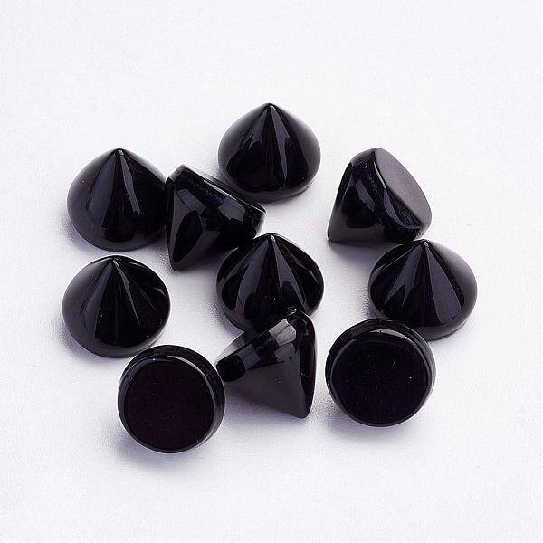 Natural Black Agate Cabochons
