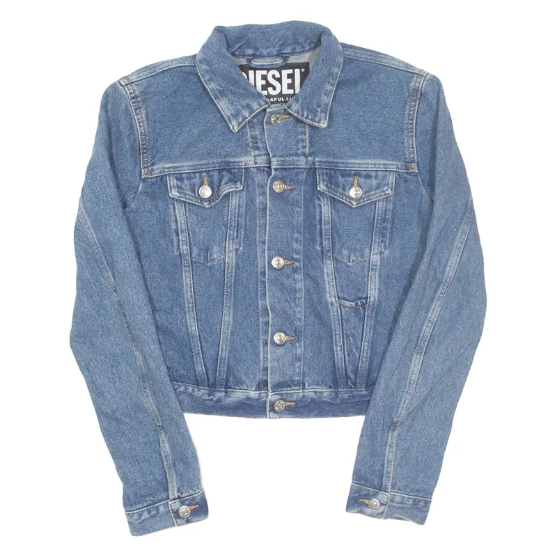 DIESEL Cropped Womens Denim Jacket Blue M
