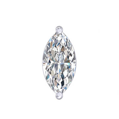 Certified Yellow Gold Lab Grown Four Prong Marquise Cut Single Diamond Stud Earring | 1/4 - 3 CT. TW.