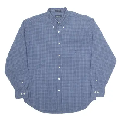 NAUTICA Mens Shirt Blue Check Long Sleeve L