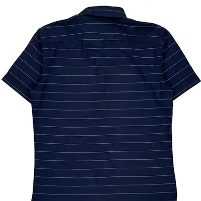 Lacoste Slim Fit Short Sleeve Shirt - Medium Navy Cotton