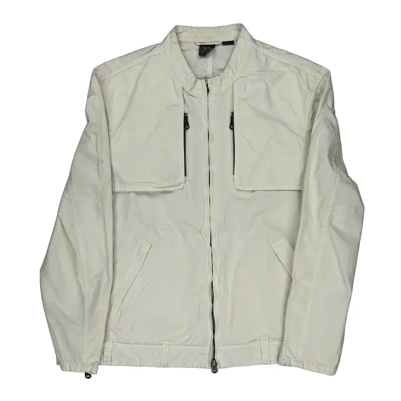 Armani Exchange Jacket - Large White Cotton