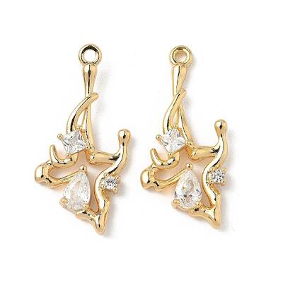 Brass Micro Pave Cubic Zirconia Pendants